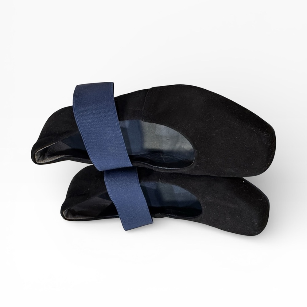 Think Black suede Mary Jane’s with navy elastic strap, 8.5, slightly wide, sharp - Picture 3 of 5